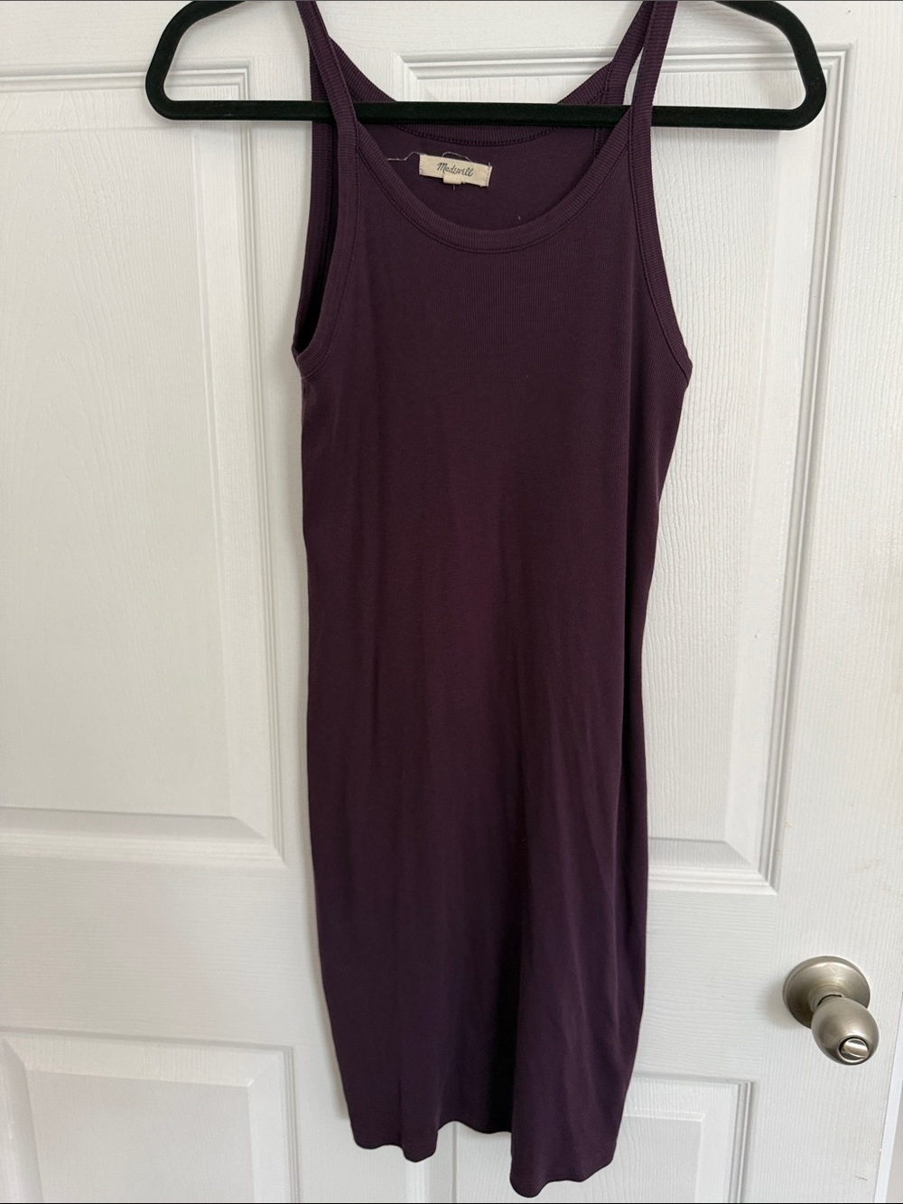 Madewell Sleeveless Midi Tank Dress in Deep Plum